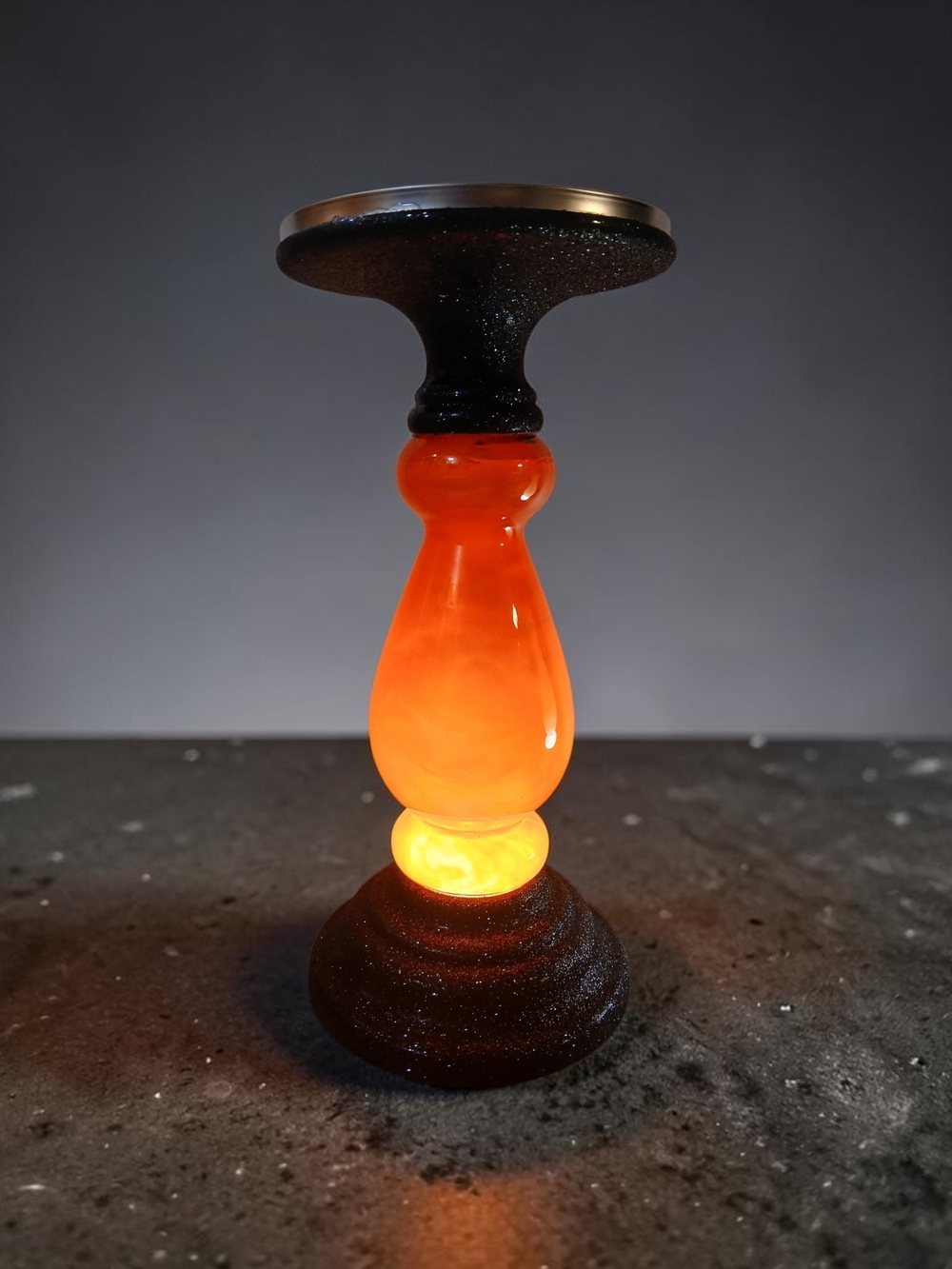 Orange  Accent Candle Holder - Modern Home Art
